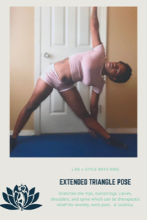 extended triangle yoga pose